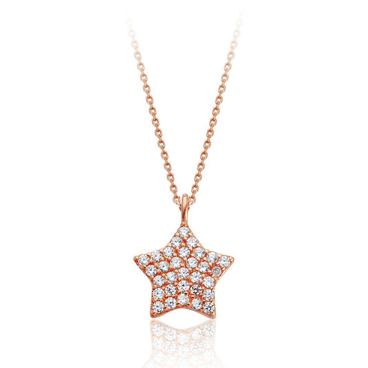 Rosegold taşlı yıldız kolye